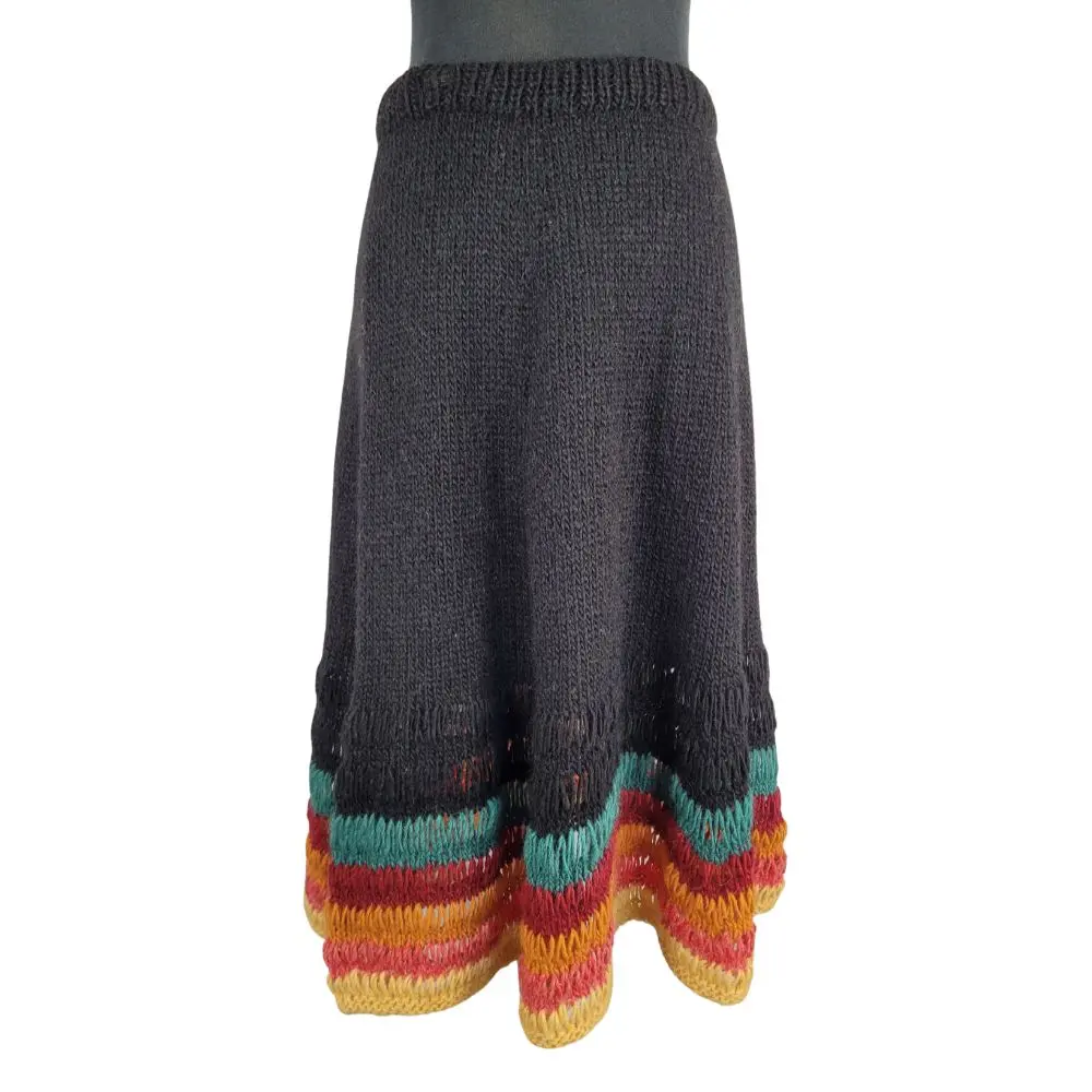 Håndstrikket Uld nederdel unik design