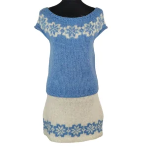 Islandsk sæt - Overdel og Nederdel Blå og Hvid