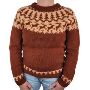 Uld bluse med flot mønster