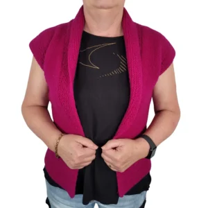 Uld vest i pink