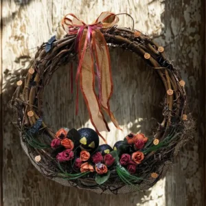 Halloween krans med pynt hyggelig efterårs stemning i hjemmet