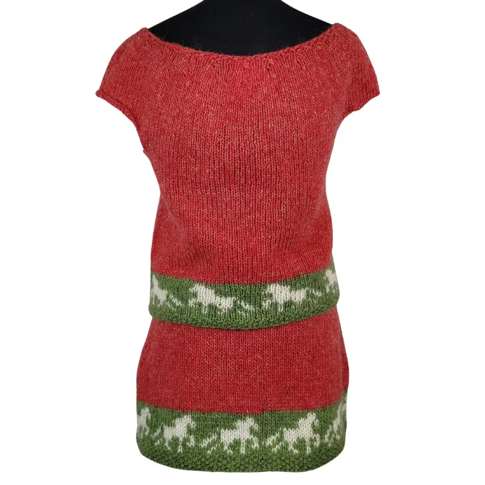 Islandsk strik sæt i rød - Billede 3