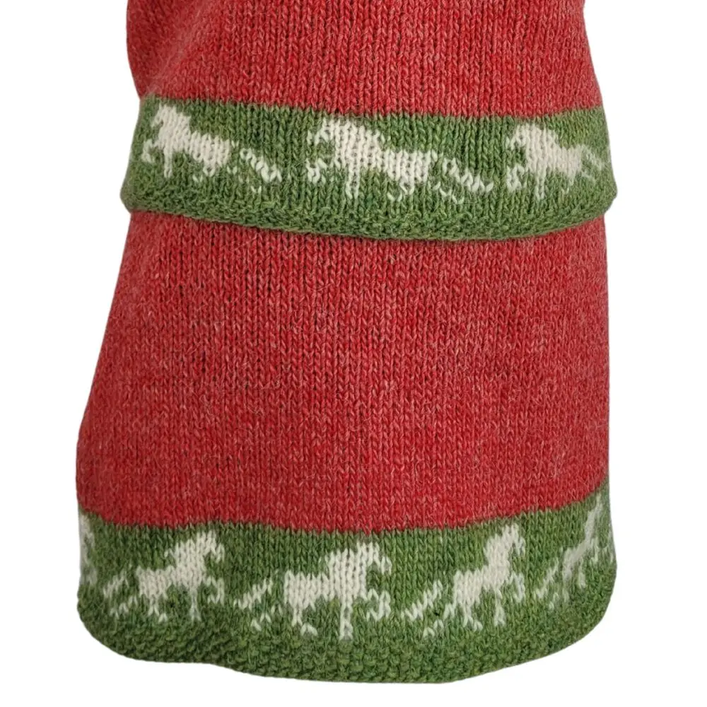 Islandsk strik sæt i rød - Billede 4