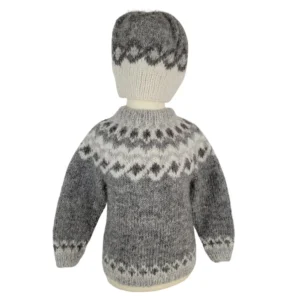 Børnetrøje med hue forside