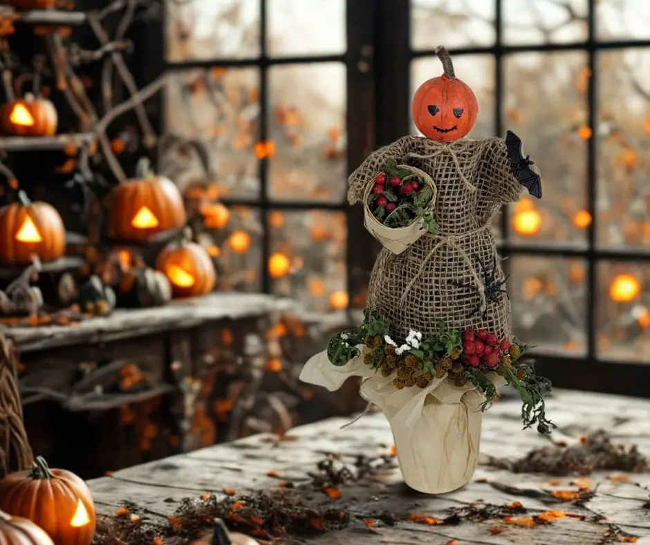 Halloween græskarmand med pynt perfekt til uhyggelig fest