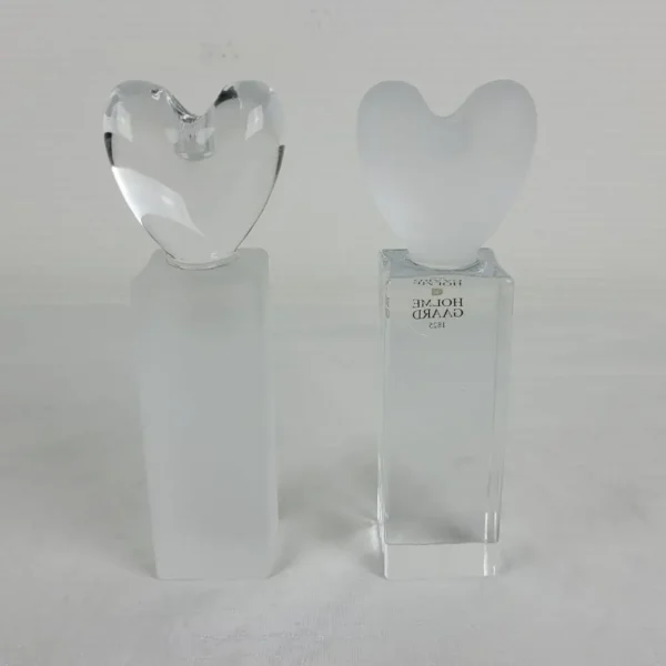Holmegaard Lysestager med Hjerte - Klart og Frost Glas - Image 2