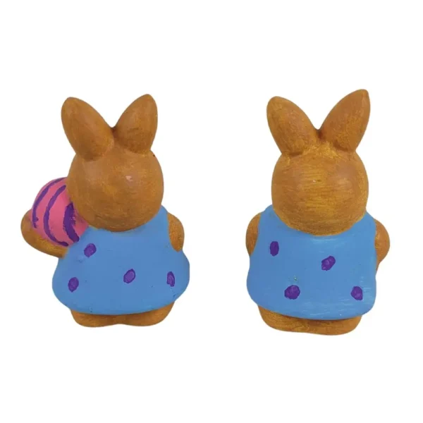 Påskehare figurer med æg - Sæt af 2 - Image 2