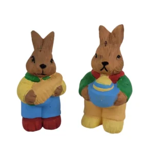 Påskeharer i keramik - Sæt af 2