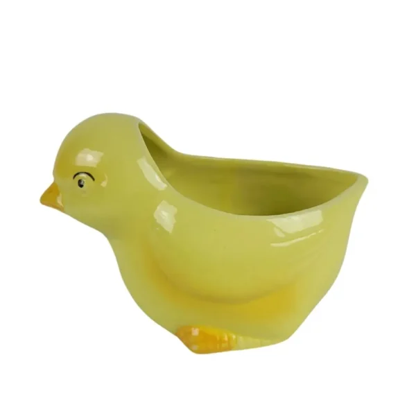 Stor ældre påskekylling i porcelæn fra siden