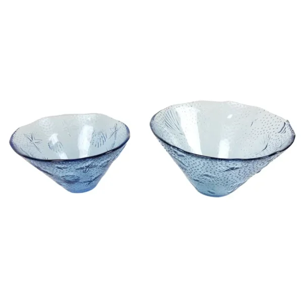 Blå glasskåle med havtema – 2 stk. - Image 3