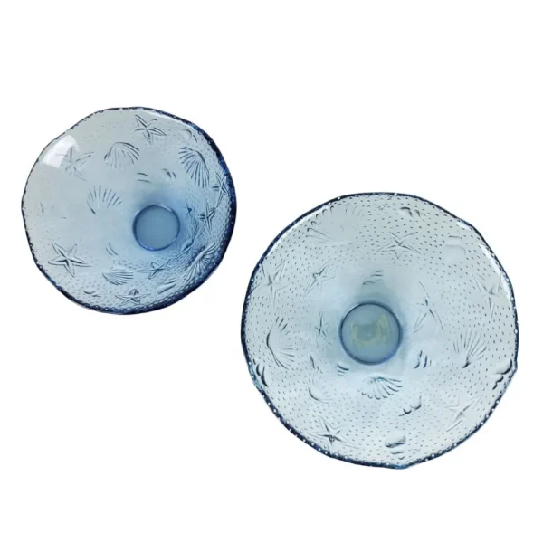 Blå glasskåle med havtema – 2 stk. - Image 2