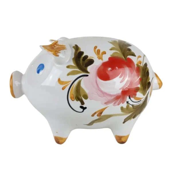 Håndmalet keramisk sparegris (med skår) - Image 4