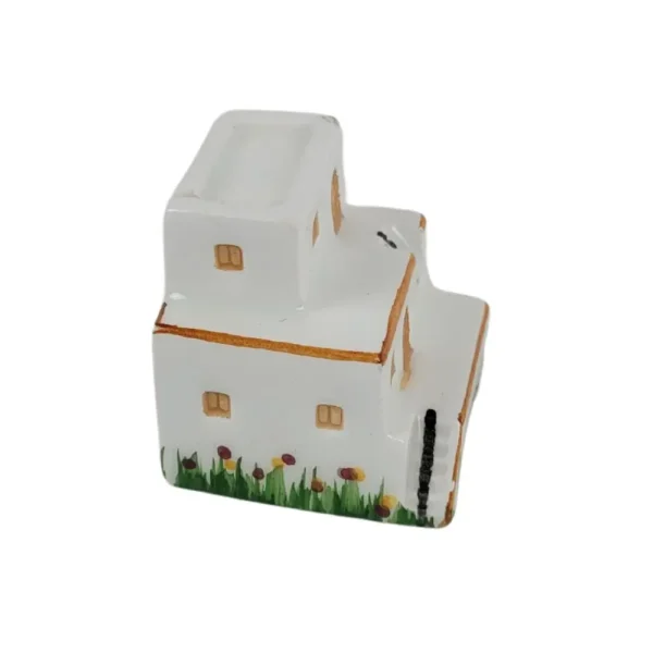 Miniature keramik hus fra siden