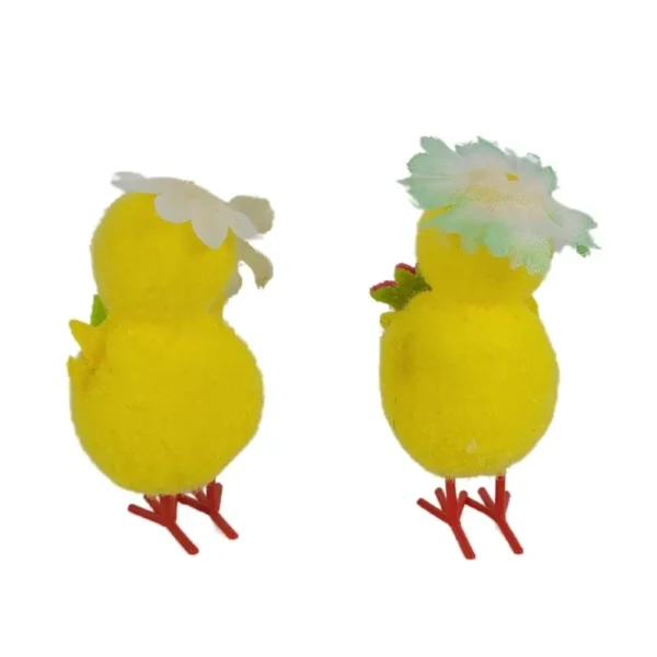 Påskekyllinger med blomster bagside