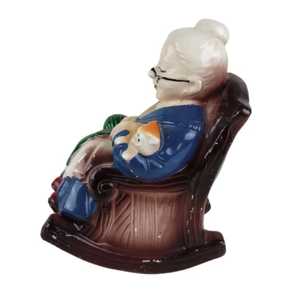 Bedstemor sparebøsse figur med patina - Image 3