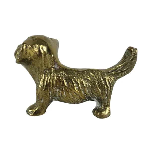 Messing hund - dekorativ figur fra siden