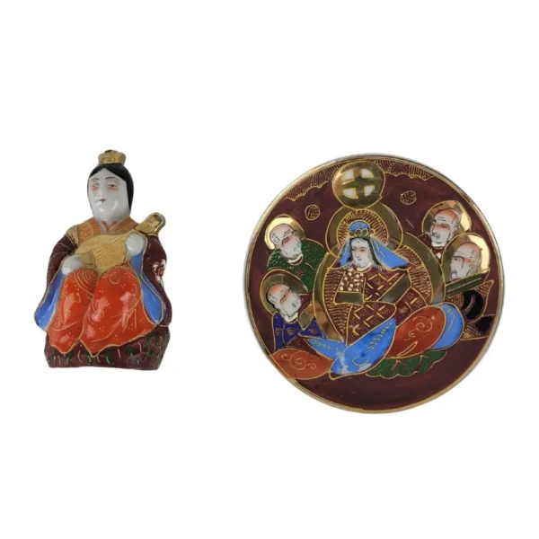 Figur med lille tallerken - Repareret skade - Image 4