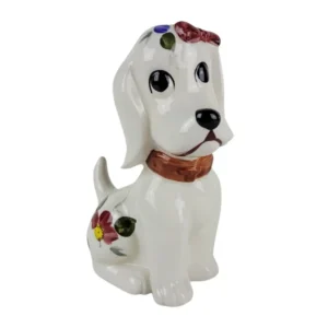 Retro hund med blomster