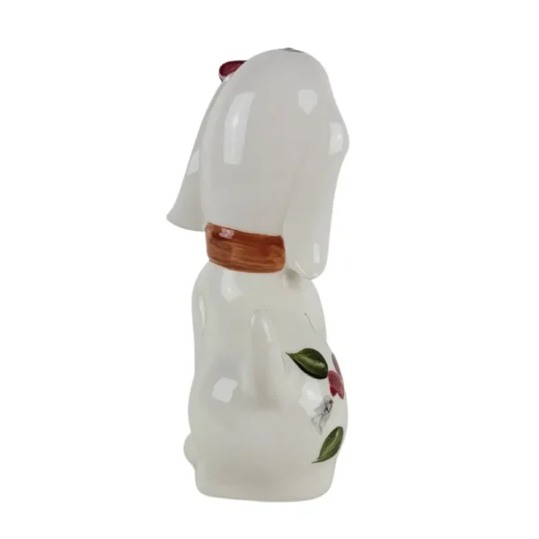 Retro hund med blomster – håndmalet - Image 3