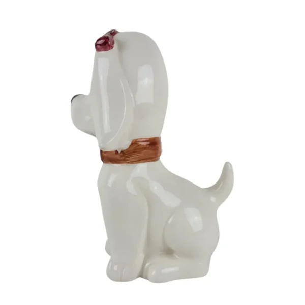 Retro hund med blomster fra siden