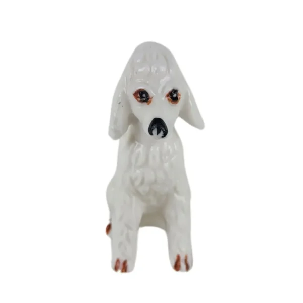 Vintage porcelænsfigur hvid puddel - Image 3