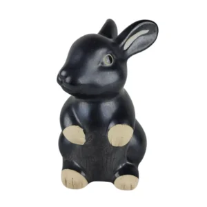 Sort retro kaninfigur