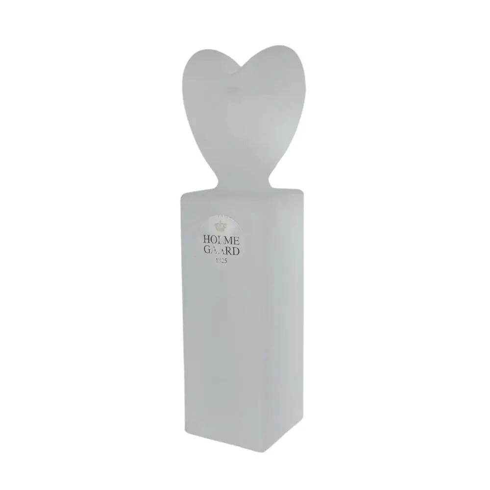 Holmegaard hjerteformet lysestage i mat glas