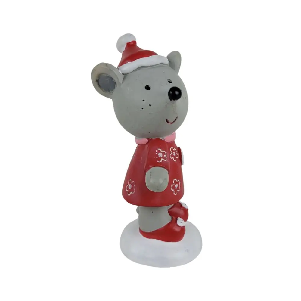 Julemus i rød kjole fra anden side