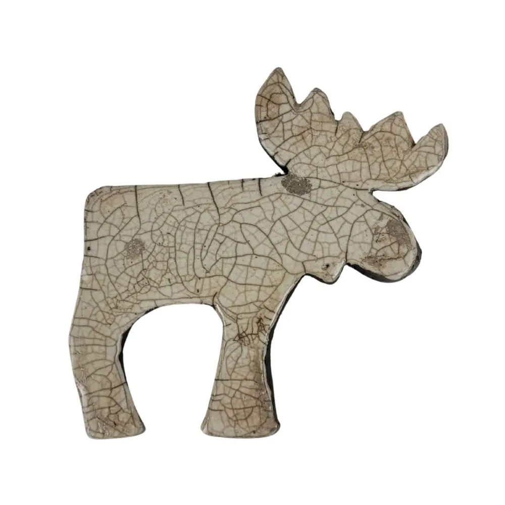 Rustik keramisk elgfigur