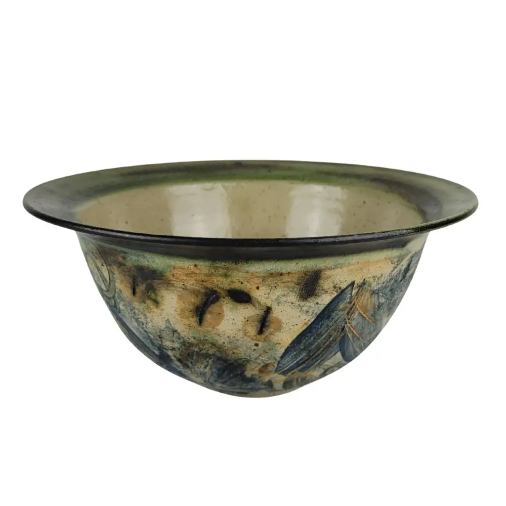 Håndlavet keramikskål med naturmotiv