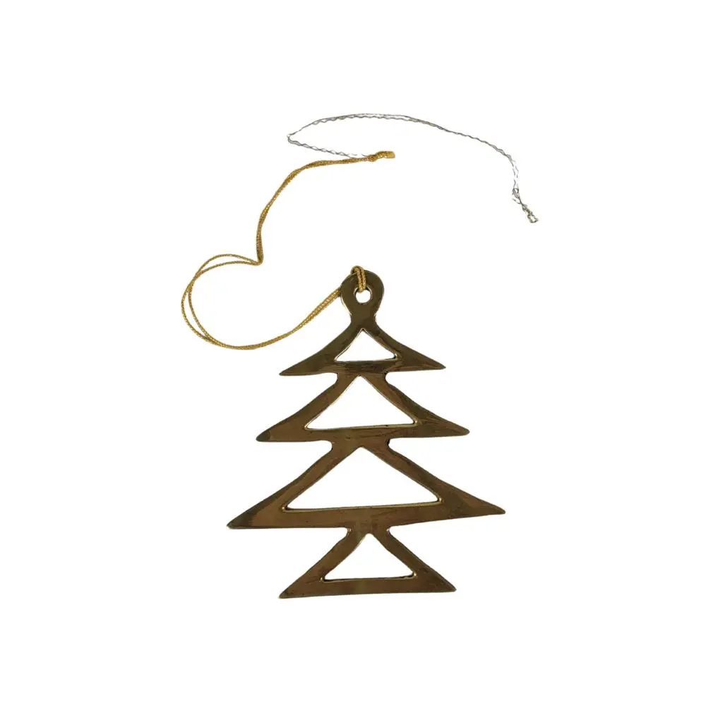 Sæt med messing julepynt juletræ
