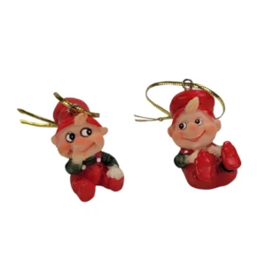 2 søde nisser med gyldne snore