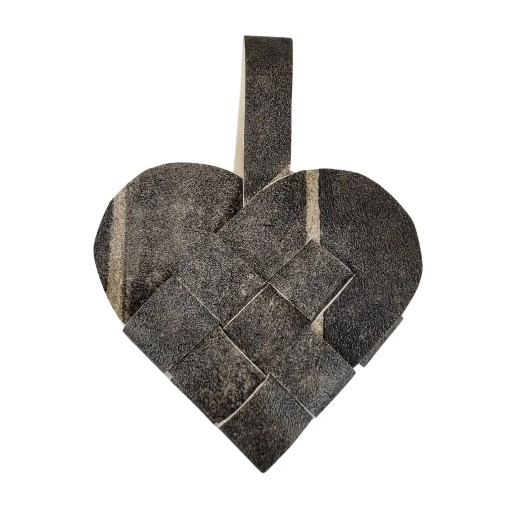 Flettet julehjerte bagside