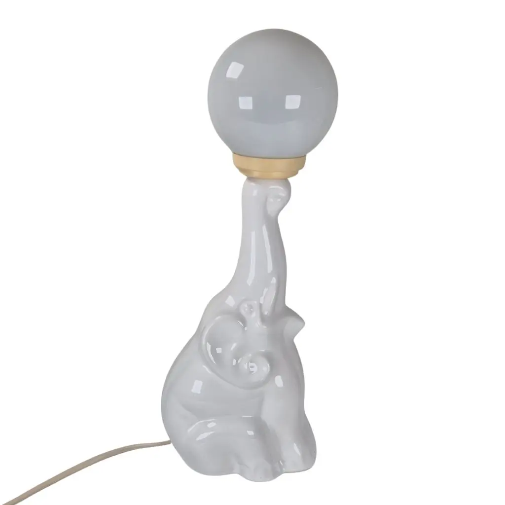 Elefant Bordlampe i Porcelæn fra siden