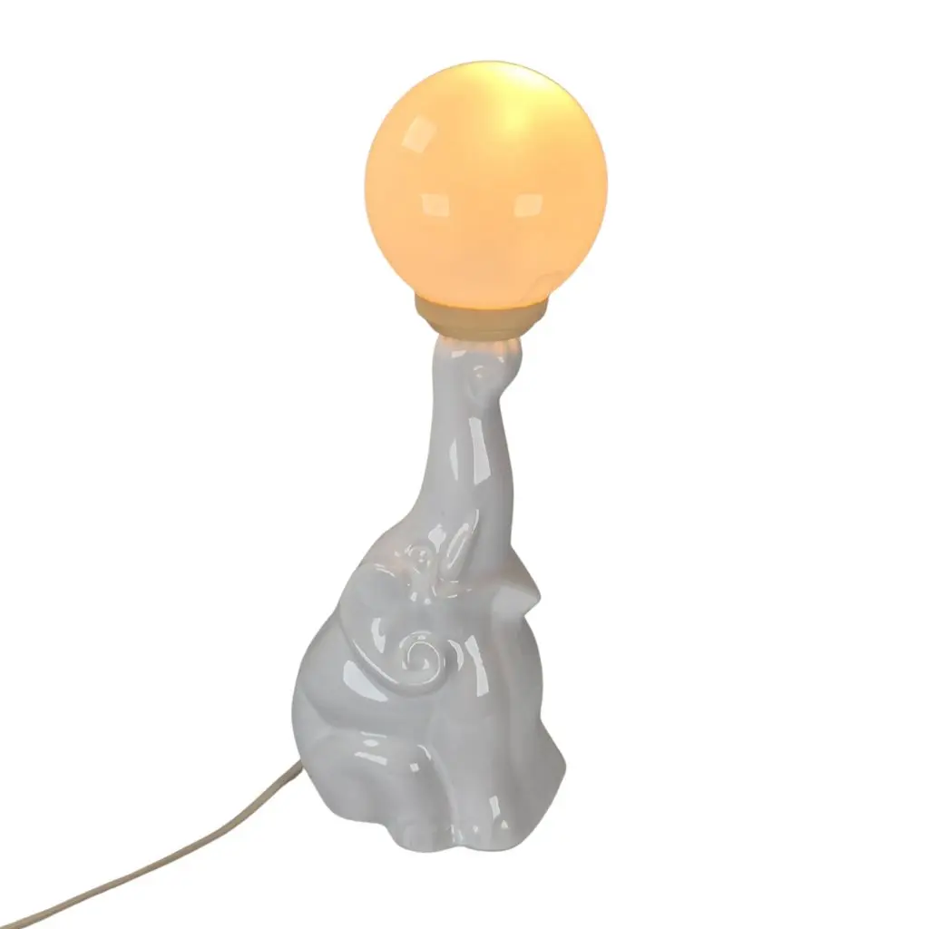 Elefant Bordlampe i Porcelæn - Billede 2